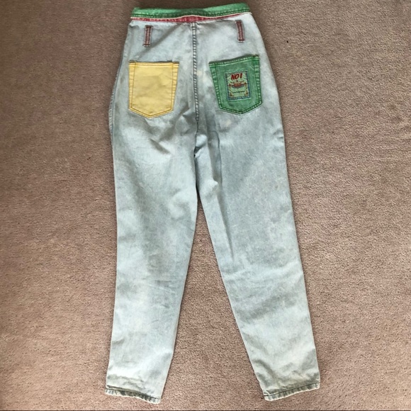 VINTAGE from the 80’s colourful Pastel No! Jeans - Picture 5 of 7